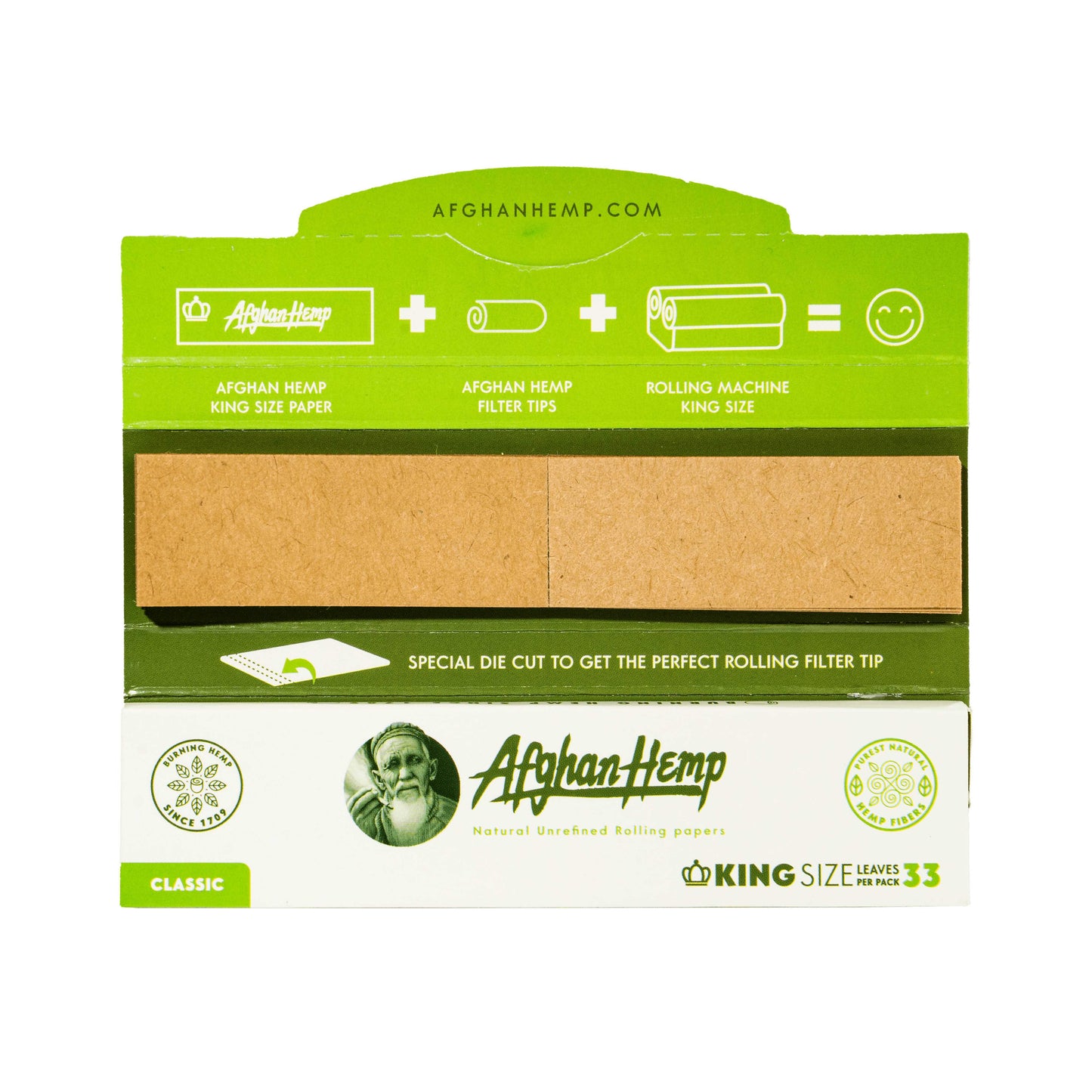 Afghan Hemp Rolling Papers - King - Papers + Tips - Rolling Papers - Afghan Hemp - Cali Tobacconist