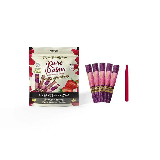 MINI Rose Palms - Creamy Strawberry - Real Rose Petal Flavoured Pre-Rolls