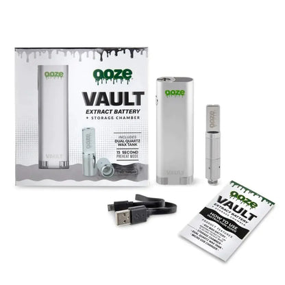 Ooze Vault Extract Battery with Storage - Stellar Silver - - 510 Battery - Ooze - Cali Tobacconist