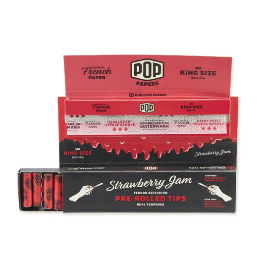 POP Rolling Papers with Pre Rolled Tips - Strawberry Jam - - Pre-rolls - POP - Cali Tobacconist
