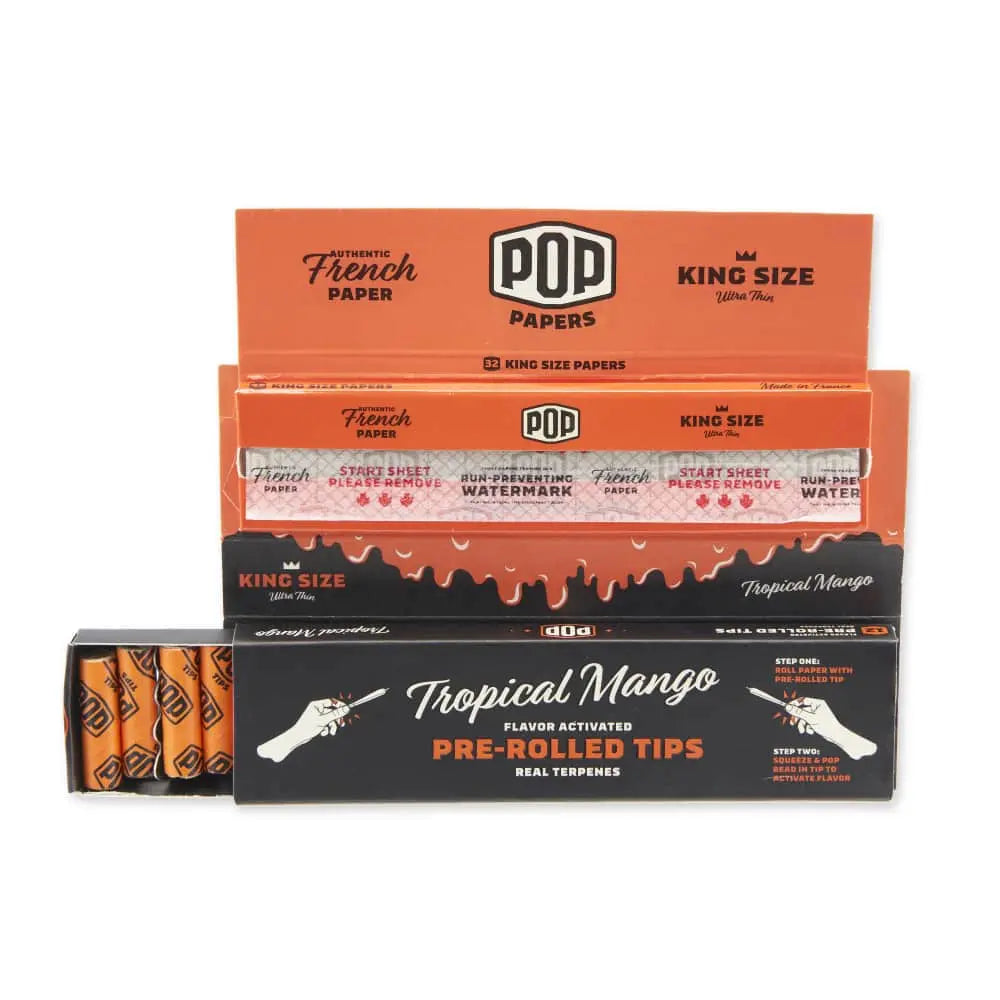 POP Rolling Papers with Pre Rolled Tips - Tropical Mango - - Pre-rolls - POP - Cali Tobacconist
