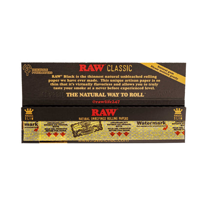 RAW Rolling Papers - King - Papers - Black- Rolling Papers - RAW - Cali Tobacconist