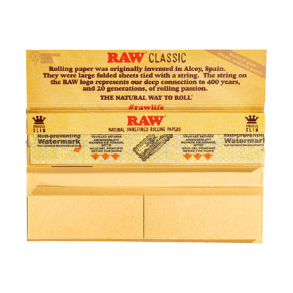 RAW Rolling Papers - King - Papers + Tips - Classic- Rolling Papers - RAW - Cali Tobacconist