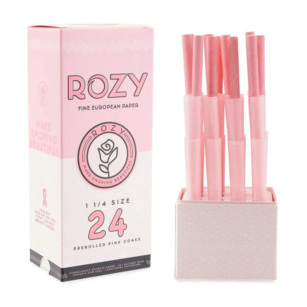 ROZY Pink Pre Rolled Cones - 1 1/4 Rolled Cones 24pk - - Pre-rolls - ROZY - Cali Tobacconist