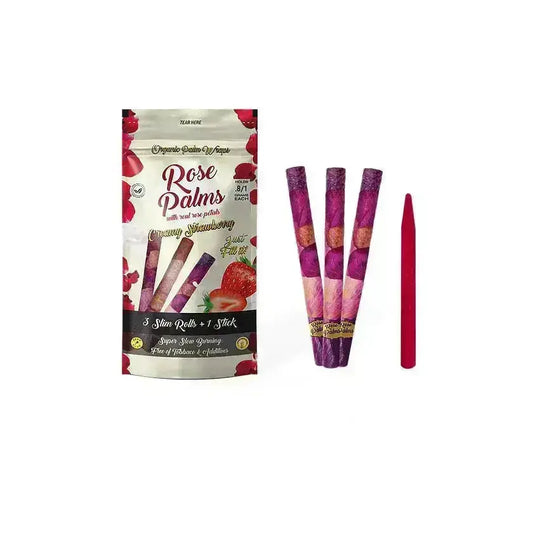 SLIM Rose Palms - Creamy Strawberry - Real Rose Petal Flavoured Pre-Rolls
