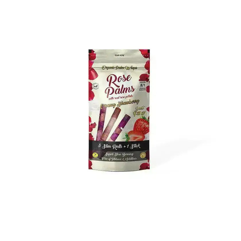 SLIM Rose Palms - Creamy Strawberry - Real Rose Petal Flavoured Pre-Rolls