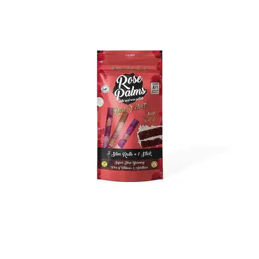 SLIM Rose Palms - Red Velvet - Real Rose Petal Flavoured Pre-Rolls