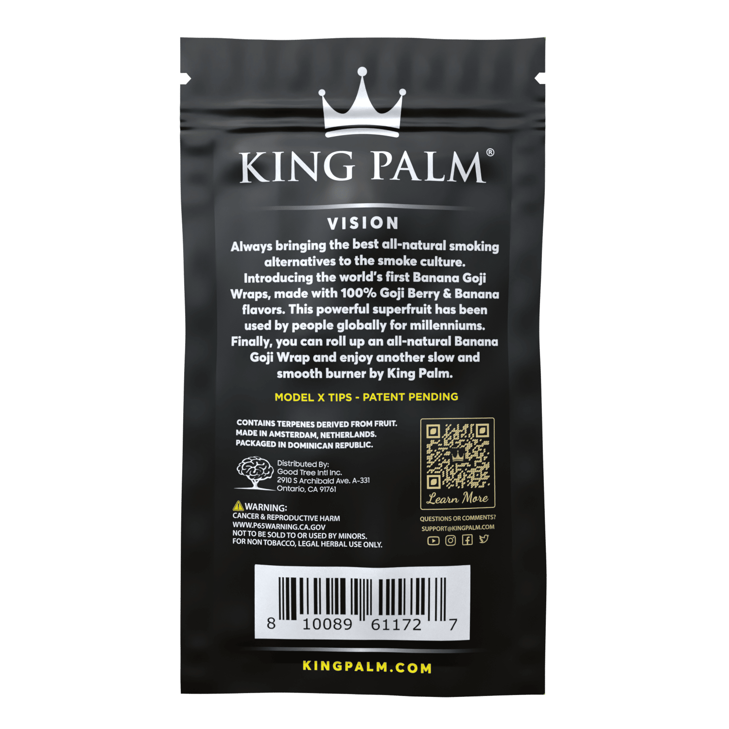 King Palm 4pk Goji Wraps 15 Pack - Banana King Palm