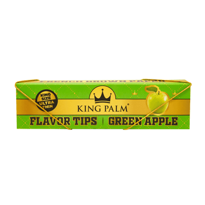 King Palm KING SIZE French Rolling Papers w/ Flavoured Tips (24 Pack) - Green Apple King Palm