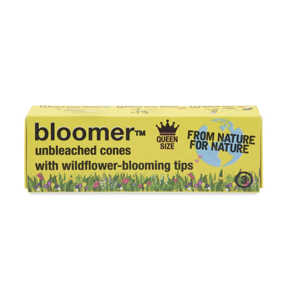 Bloomer Unbleached 3pk Queen Size Cones with Wildflower Filter Tip – 20ct Display - Cali Distributions - Pre-Rolled Papers bloomer -