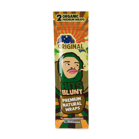 Hits Blunt Organic 2pk Premium Hemp Wraps (24 Pack) - Original - Cali Distributions - Blunt wraps Hits Blunt -