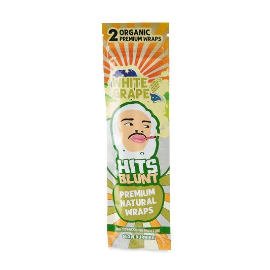 Hits Blunt Organic 2pk Premium Hemp Wraps (24 Pack) - White Grape - Cali Distributions - Blunt wraps Hits Blunt -