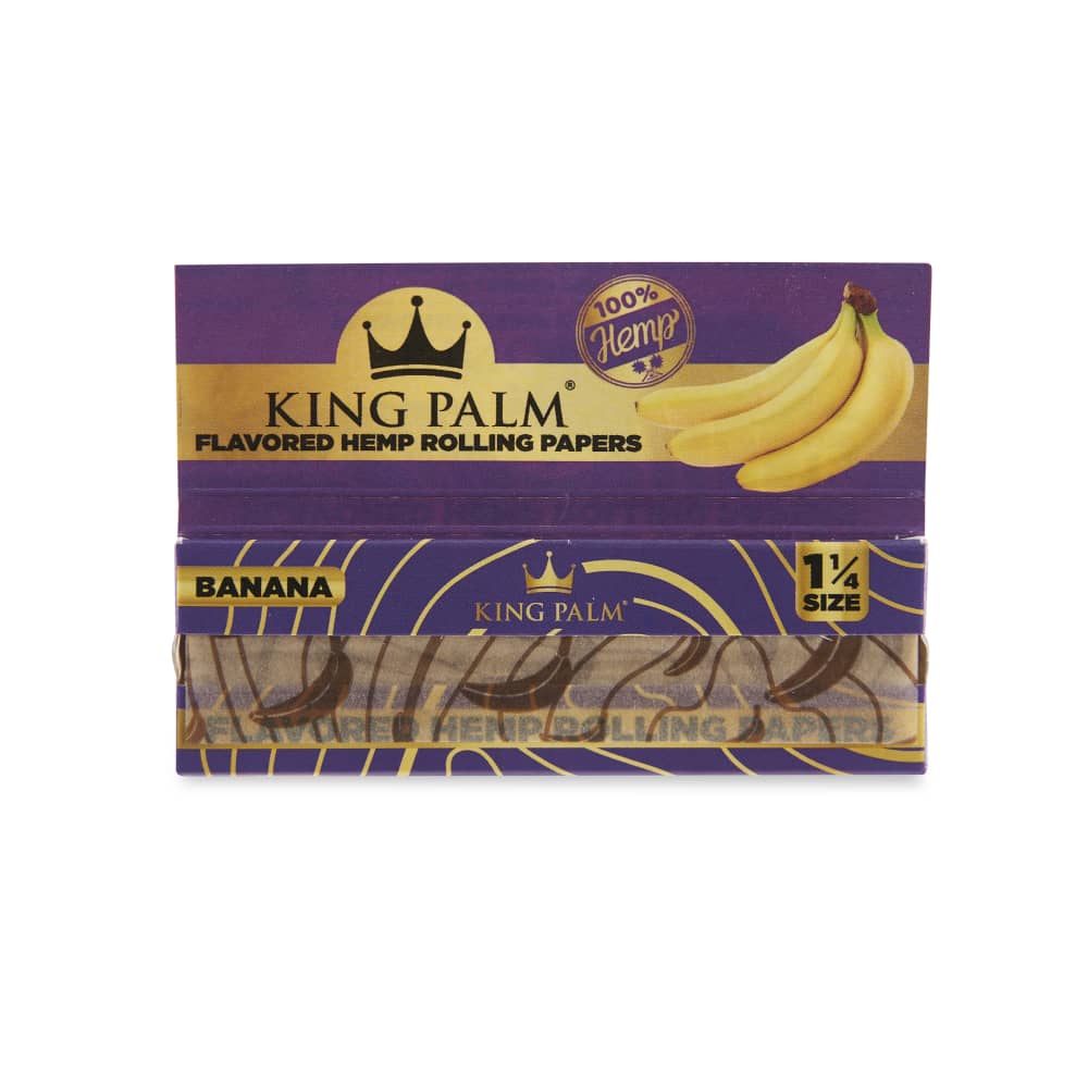 King Palm 1 1/4 Flavoured Hemp Rolling Papers (22 Pack) - Banana - Cali Distributions - Rolling Papers King Palm -