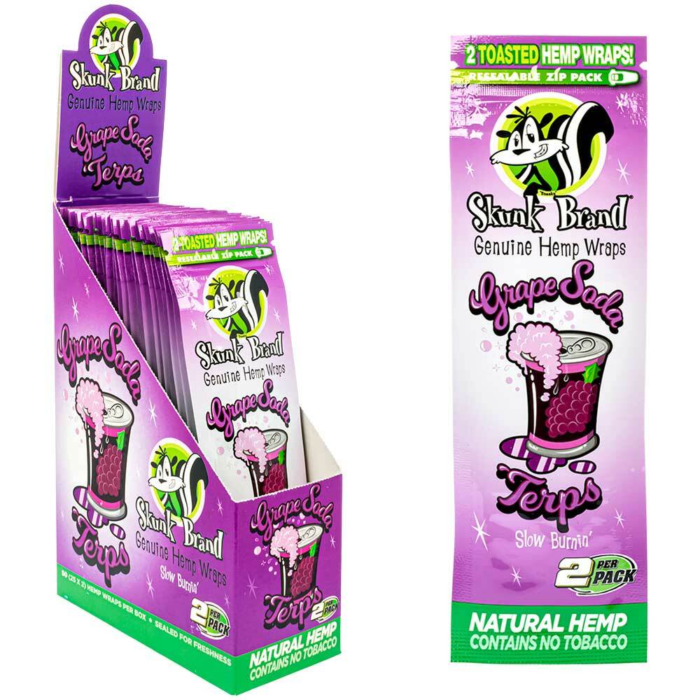 Skunk Brand Terp Infused Hemp Wraps - Grape Soda - Cali Distributions - Blunt wraps Skunk Brand -