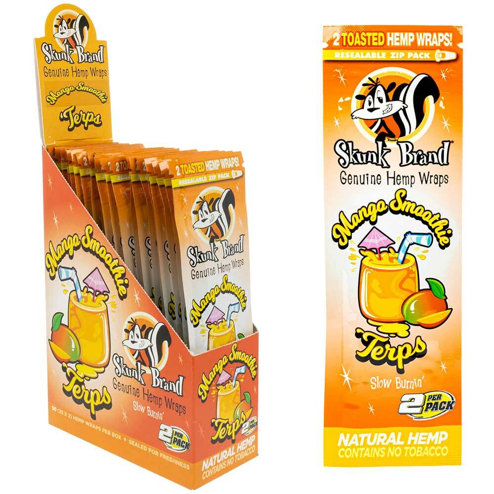 Skunk Brand Terp Infused Hemp Wraps - Mango Smoothie - Cali Distributions - Blunt wraps Skunk Brand -