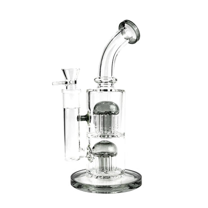 Double Percolator - Hand Blown Glassware - Glass Double Perc WP200 Glassware - Cali Distributions - Glassware Glass WP - WP200 BLACK - Black - - Water Pipe - Glass WP - Cali Accessories