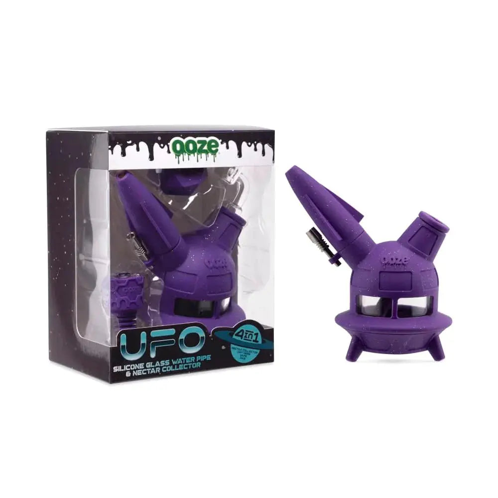 Ooze UFO Silicone Water Pipe - Shimmer Purple - - Water Pipe - Ooze - Cali Tobacconist