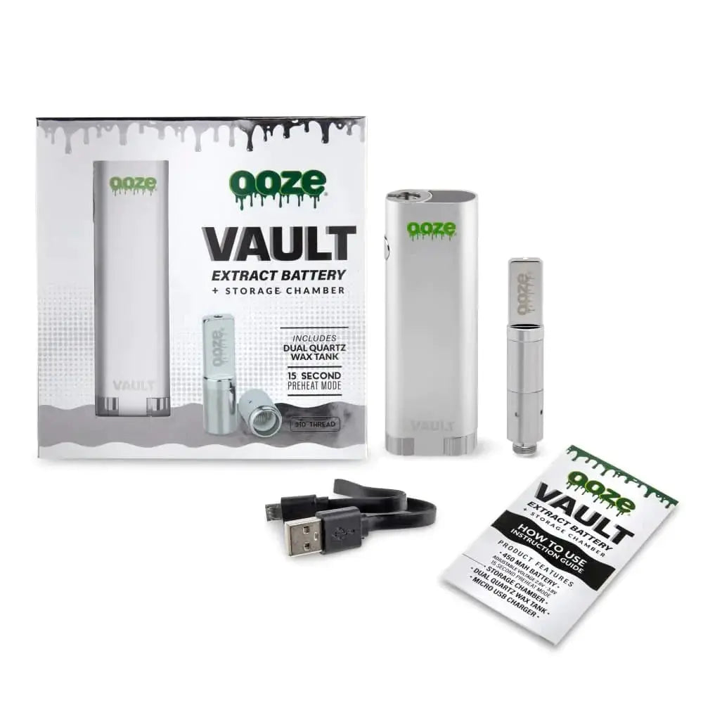 Ooze Vault Extract Battery with Storage - Stellar Silver - - 510 Battery - Ooze - Cali Tobacconist