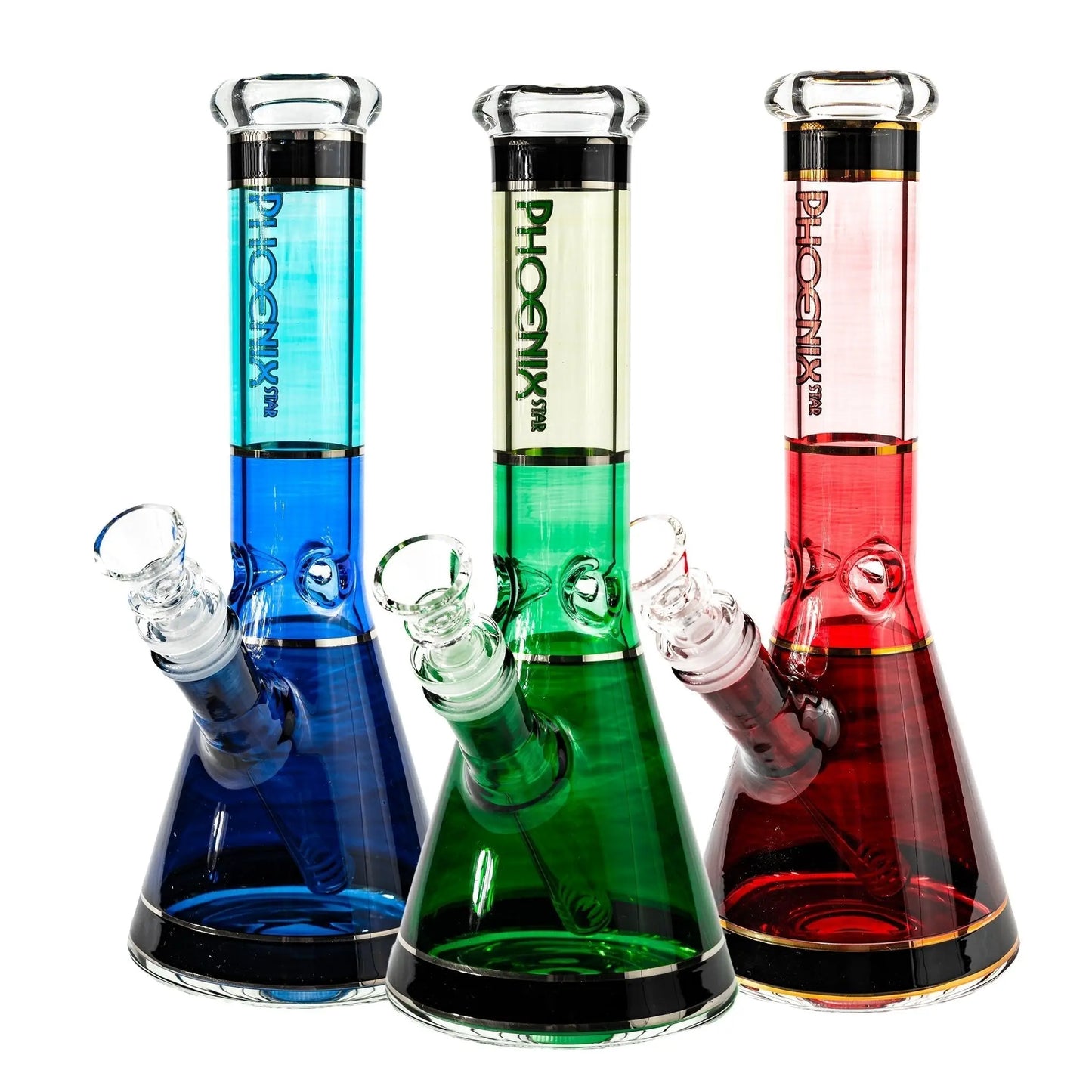 Phoenix PHX110 Glassware - Phoenix PHX110 Glassware - Cali Distributions - Glassware Phoenix Star - HD196 BLUE - Green - - Water Pipe - Phoenix Star - Cali Accessories