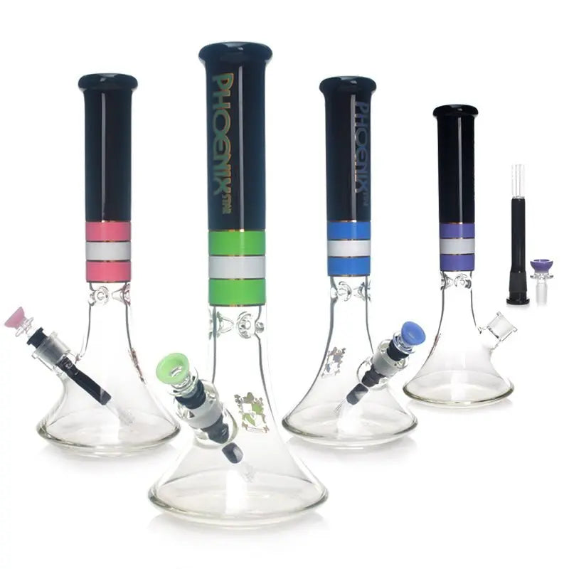 Phoenix PHX645 Glassware - Phoenix PHX645 Glassware - Cali Distributions - Glassware Phoenix Star - phx645 wIDE bASE pink - Pink - - Water Pipe - Phoenix Star - Cali Accessories