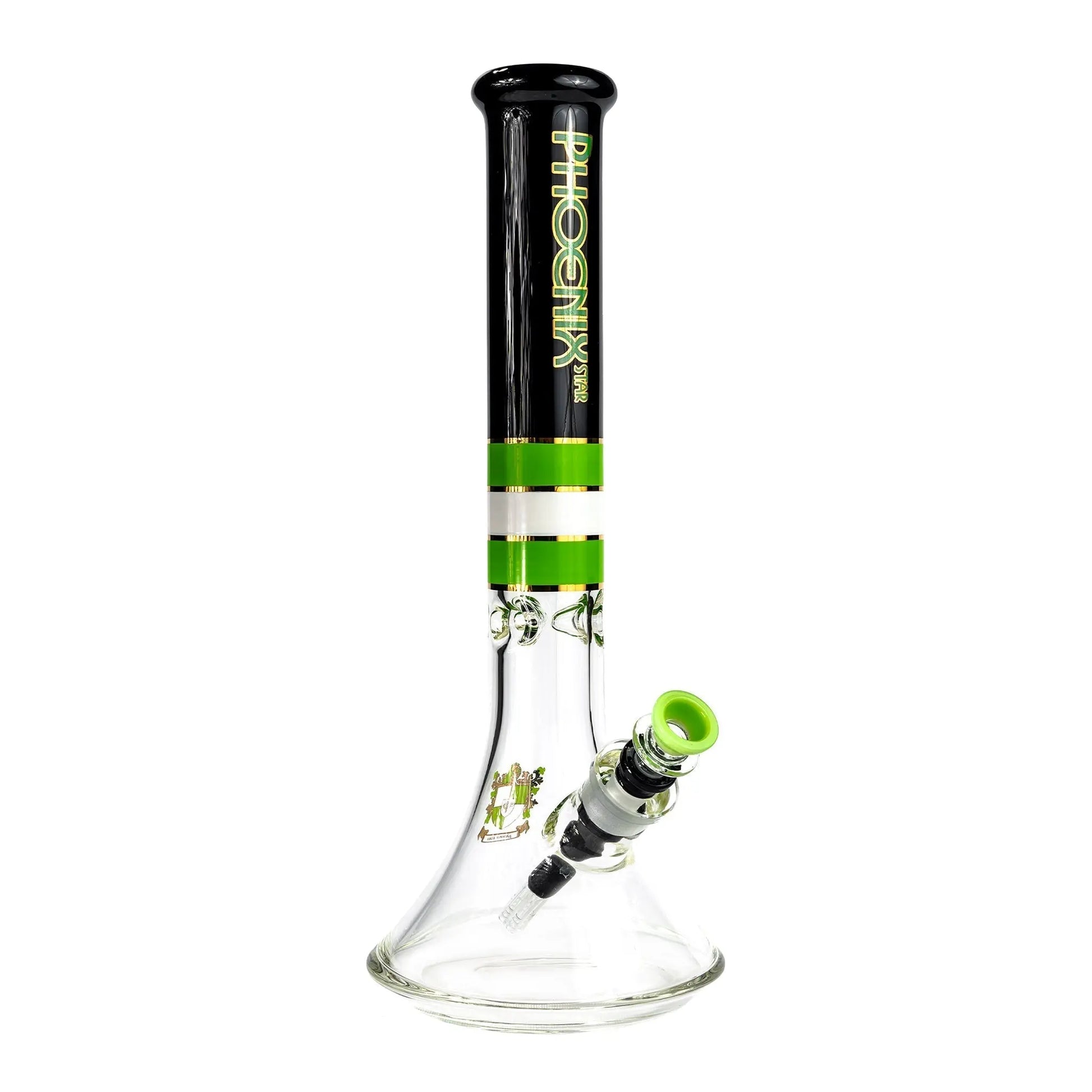 Phoenix PHX645 Glassware - Phoenix PHX645 Glassware - Cali Distributions - Glassware Phoenix Star - phx645 wIDE bASE pink - Green - - Water Pipe - Phoenix Star - Cali Accessories