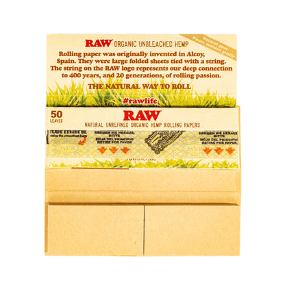 RAW Rolling Papers - 1 1/4 - Papers + Tips - Organic- Rolling Papers - RAW - Cali Tobacconist