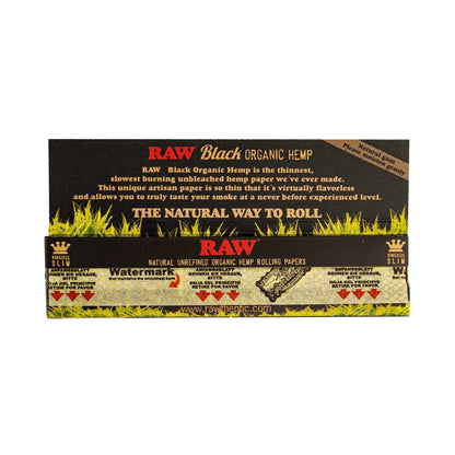 RAW Rolling Papers - King - Papers + Tips - Black- Rolling Papers - RAW - Cali Tobacconist