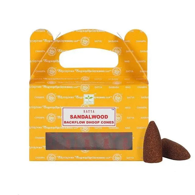 Satya Backflow Dhoop Cones Incense - Satya Backflow Dhoop Cones Incense - Sandalwood - - Incense - Satya - Cali Tobacconist