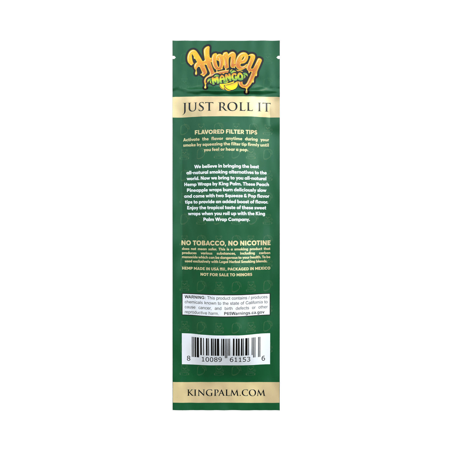 King Palm Flavoured Hemp Wraps (15 Pack) - Honey Mango King Palm