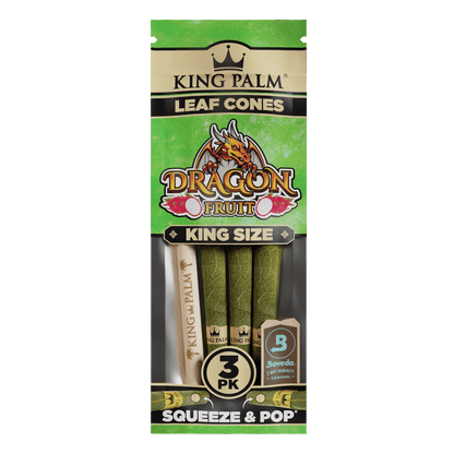 King Palm Dragon Fruit Flavoured Leaf Cones – King Size (3 Pack) King Palm