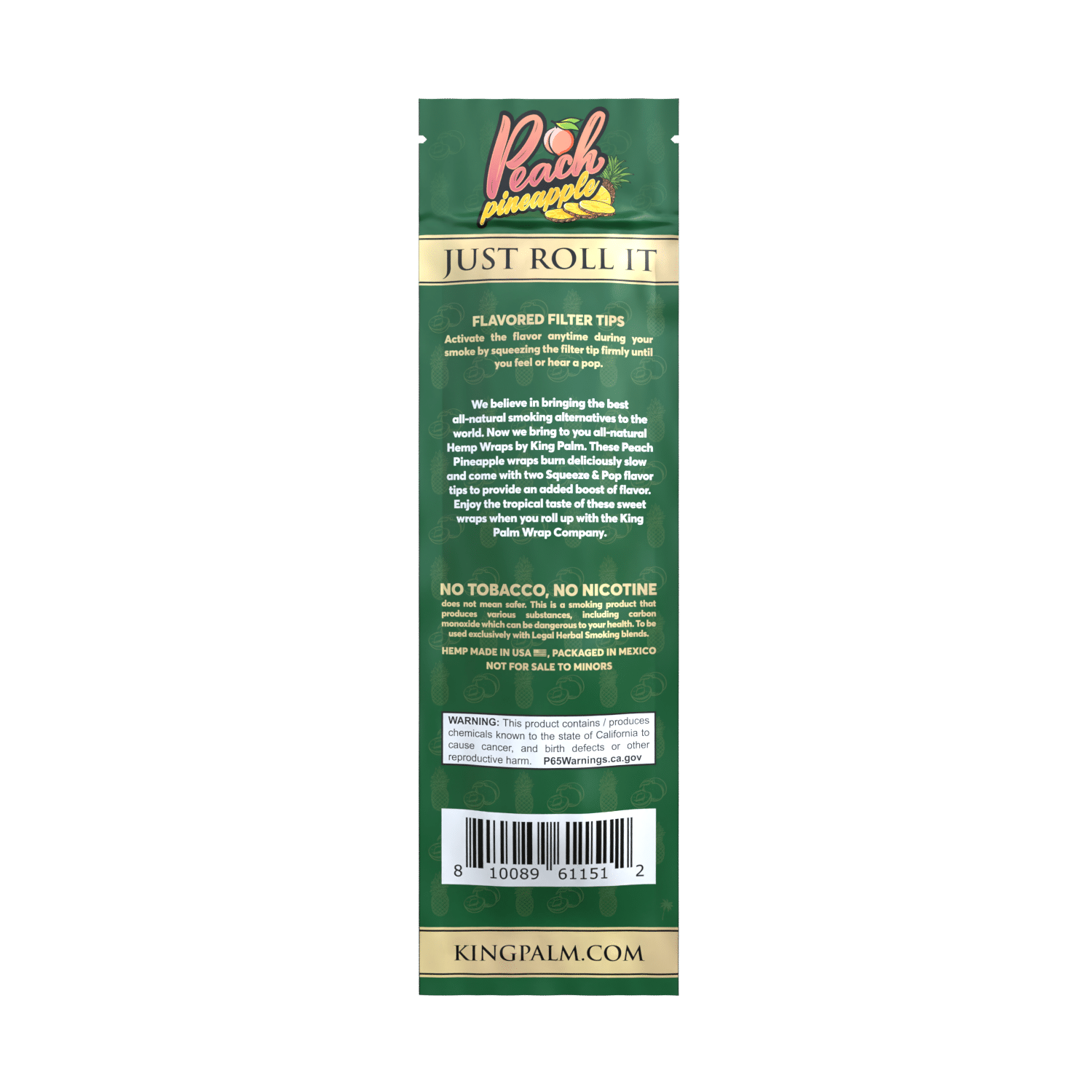 King Palm Flavoured Hemp Wraps - Peach Pineapple (2 Pack) King Palm