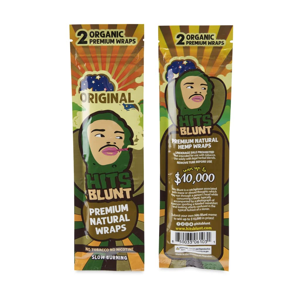 Hits Blunt Organic 2pk Premium Hemp Wraps (24 Pack) - Original - Cali Distributions - Blunt wraps Hits Blunt -