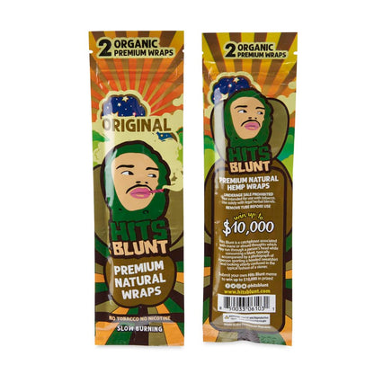 Hits Blunt Organic 2pk Premium Hemp Wraps (24 Pack) - Original - Cali Distributions - Blunt wraps Hits Blunt -