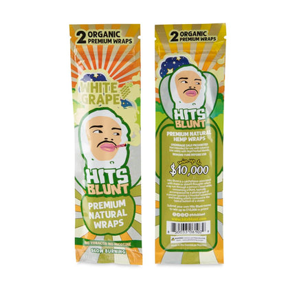 Hits Blunt Organic 2pk Premium Hemp Wraps (24 Pack) - White Grape - Cali Distributions - Blunt wraps Hits Blunt -