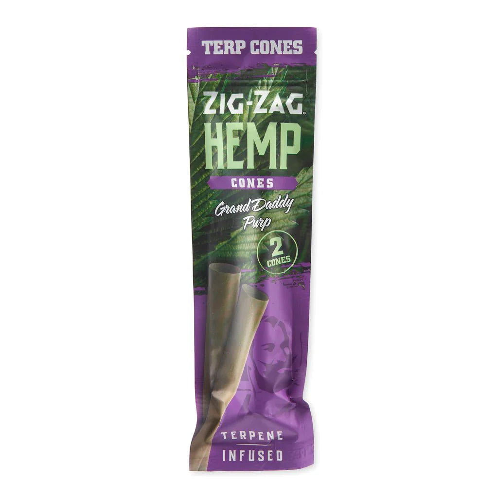 Zig Zag Terpene Infused Hemp Cones - Grand Daddy Purp - Cali Distributions - Pre-Rolled Papers Juicy Jay's -