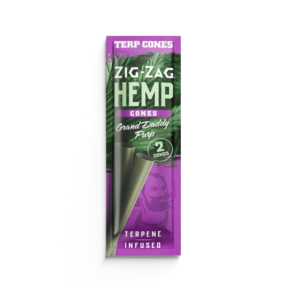 Zig Zag Terpene Infused Hemp Cones - Grand Daddy Purp - Cali Distributions - Pre-Rolled Papers Juicy Jay's -