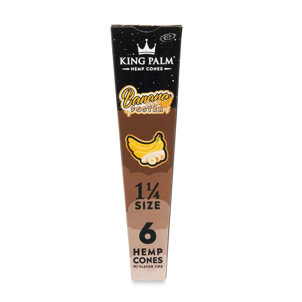 King Palm 1 ¼ Size Hemp Cones (30 Pack) - Banana Foster - Cali Distributions - Pre-Rolled Papers King Palm -