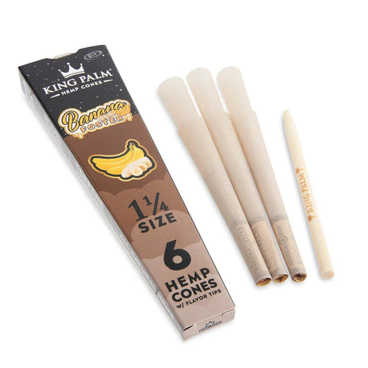 King Palm 1 ¼ Size Hemp Cones (30 Pack) - Banana Foster - Cali Distributions - Pre-Rolled Papers King Palm -