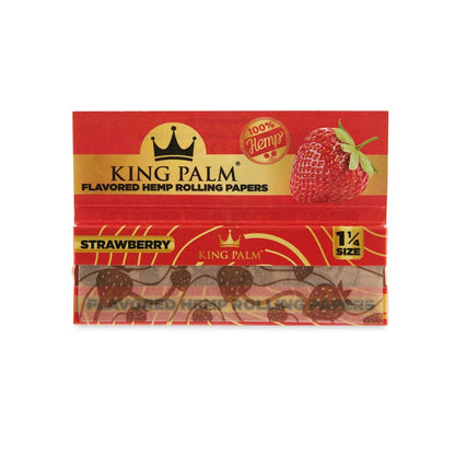 King Palm 1 1/4 Flavoured Hemp Rolling Papers (22 Pack) - Strawberry - Cali Distributions - Rolling Papers King Palm -