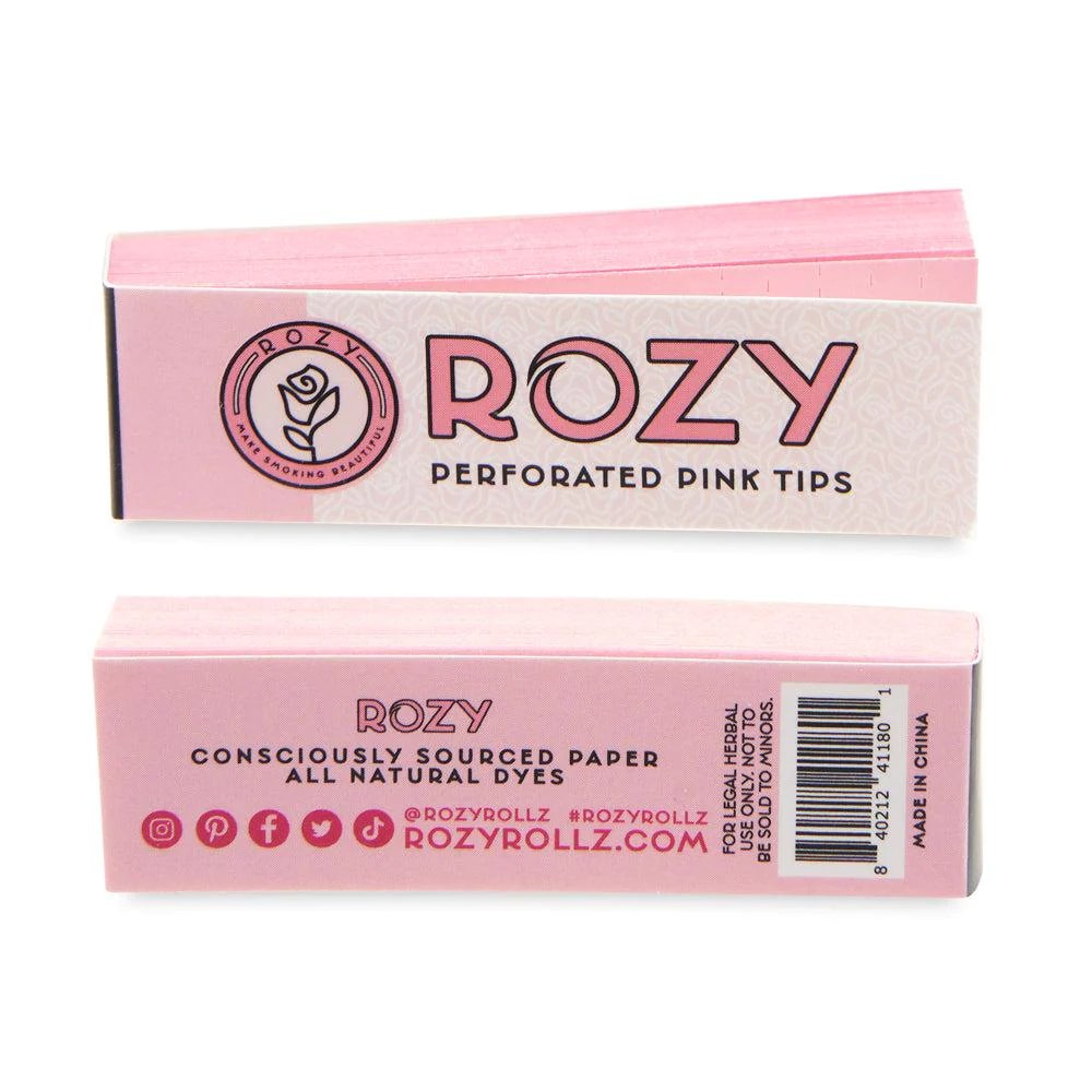 Rozy Pink Perforated Filter Tips - 50ct Display - Cali Distributions - Filter Tips Rozy -